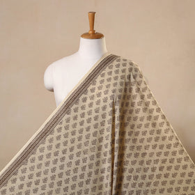Beige Bagh Hand Block Print Natural Dyed Cotton Fabric