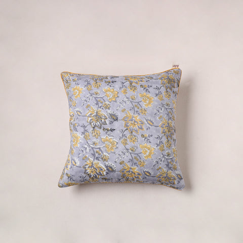 Sanganeri Floral Print Cushion Cover (16 x 16 in) 186