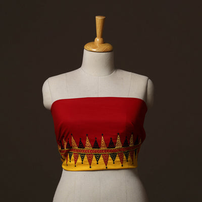 Bengal Kantha Hand Embroidered Cotton Blouse Piece 95