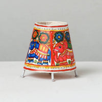 Handpainted Tholu Bommalata Leather Table Lamp (Small) 01