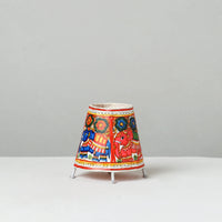 Handpainted Tholu Bommalata Leather Table Lamp (Small) 01