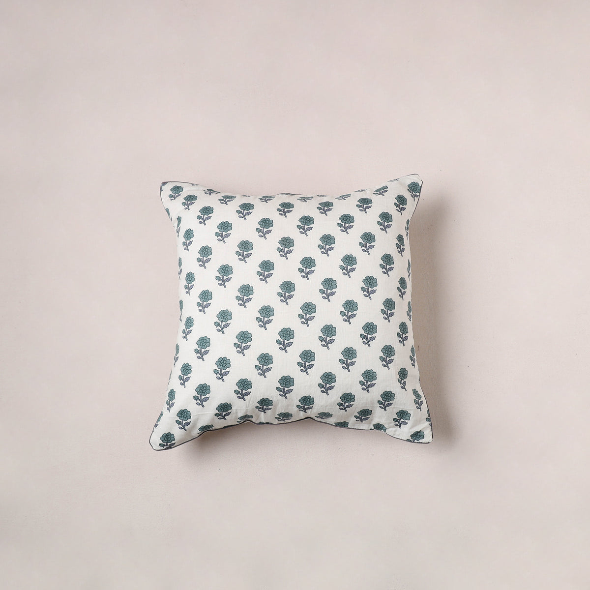 Sanganeri Floral Print Cushion Cover (16 x 16 in) 187