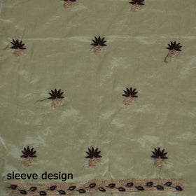 2pc White Hand Embroidery Chanderi Silk Chikankari Dress Material