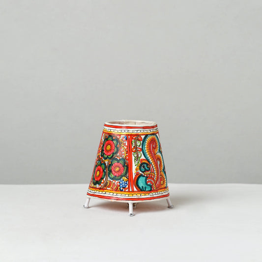 Handpainted Tholu Bommalata Leather Table Lamp (Small) 02