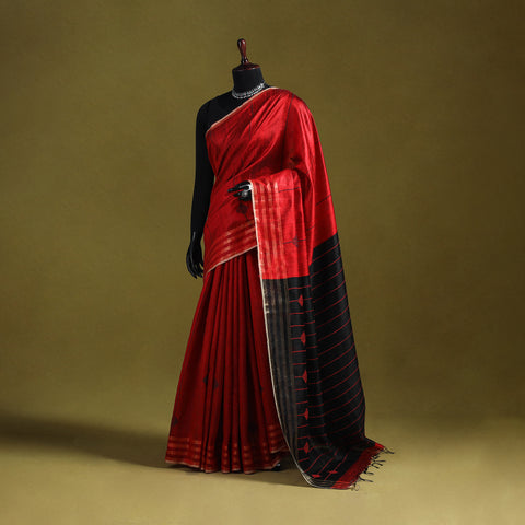 Handloom Tussar Silk Zari Border Bhagalpuri Saree 02