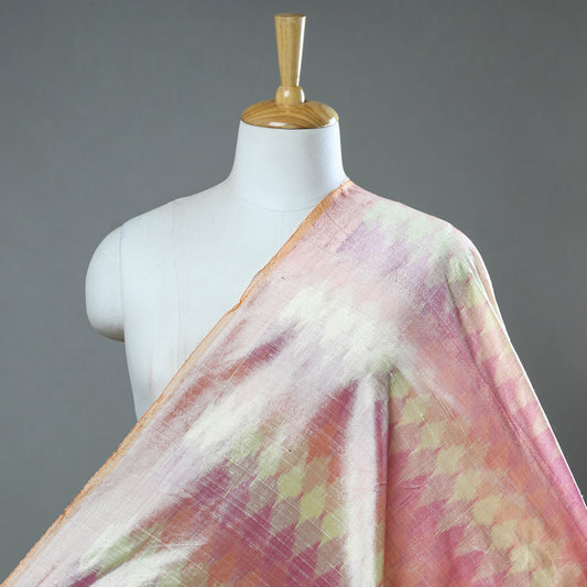 Multicolor - Pochampally Ikat Weave Handloom Pure Raw Silk Fabric 22