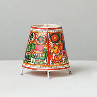 Handpainted Tholu Bommalata Leather Table Lamp (Small) 03