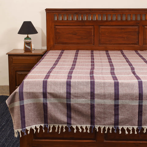 Purple - single handloom cotton bed sheet (90 x 60 in) 115