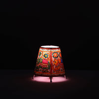 Handpainted Tholu Bommalata Leather Table Lamp (Small) 03