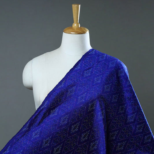 Blue - Pochampally Ikat Weave Handloom Pure Raw Silk Fabric 25