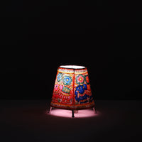 Handpainted Tholu Bommalata Leather Table Lamp (Small) 04