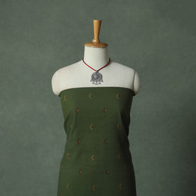 Jacquard Woven Cotton 2pc Unstitched Dress Material Kurta Set with Jewellery 21