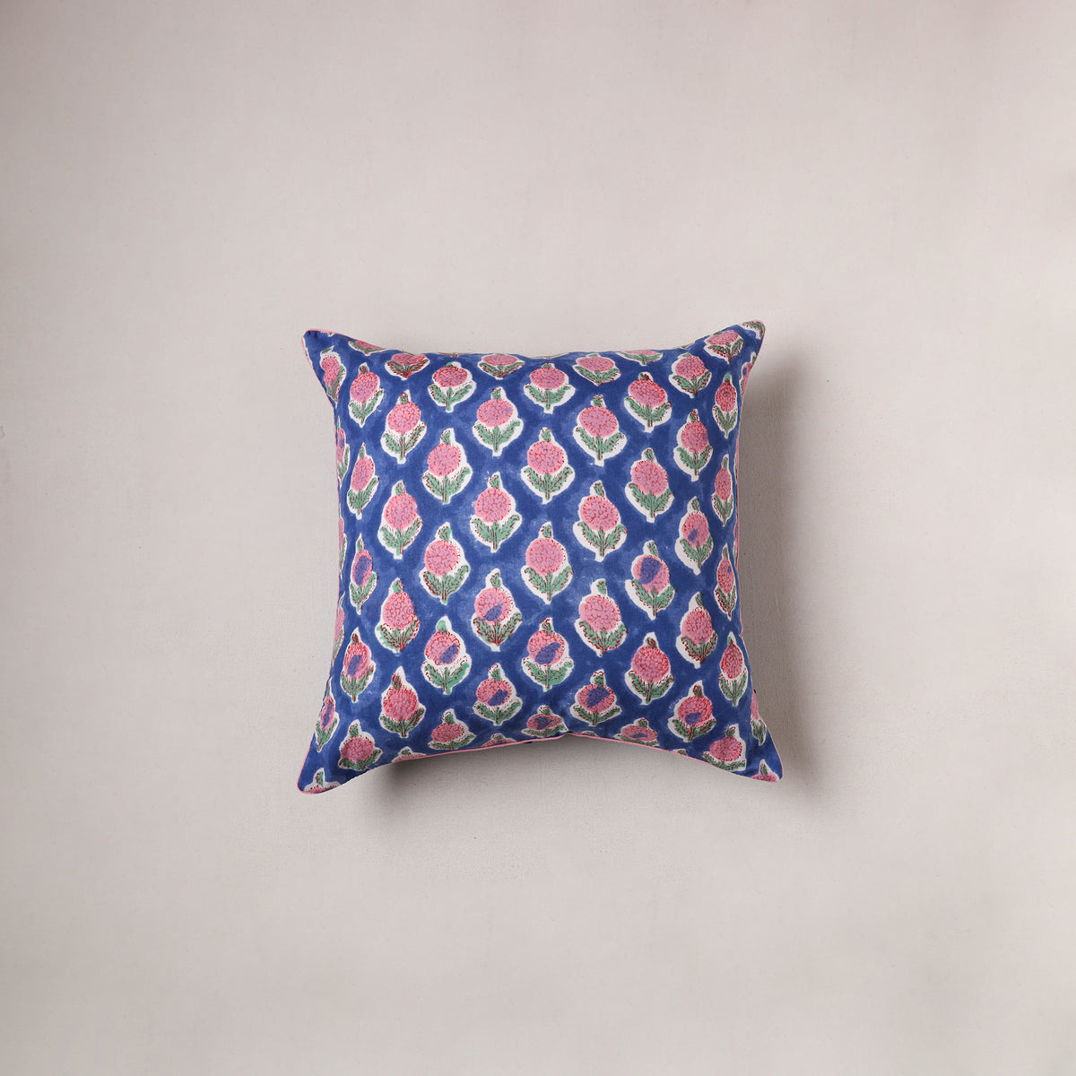Sanganeri Floral Print Cushion Cover (16 x 16 in) 189