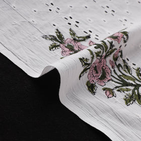 Sanganeri Hand Block Print Pure Cotton Floral Hakoba Fabric 02