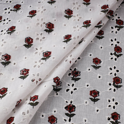 Sanganeri Hand Block Print Pure Cotton Floral Hakoba Fabric 03