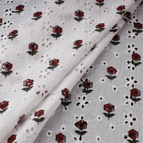 Sanganeri Hand Block Print Pure Cotton Floral Hakoba Fabric 03