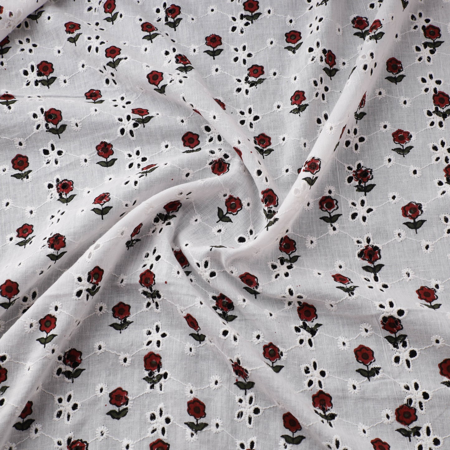 Sanganeri Hand Block Print Pure Cotton Floral Hakoba Fabric 03