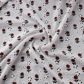 Sanganeri Hand Block Print Pure Cotton Floral Hakoba Fabric 03