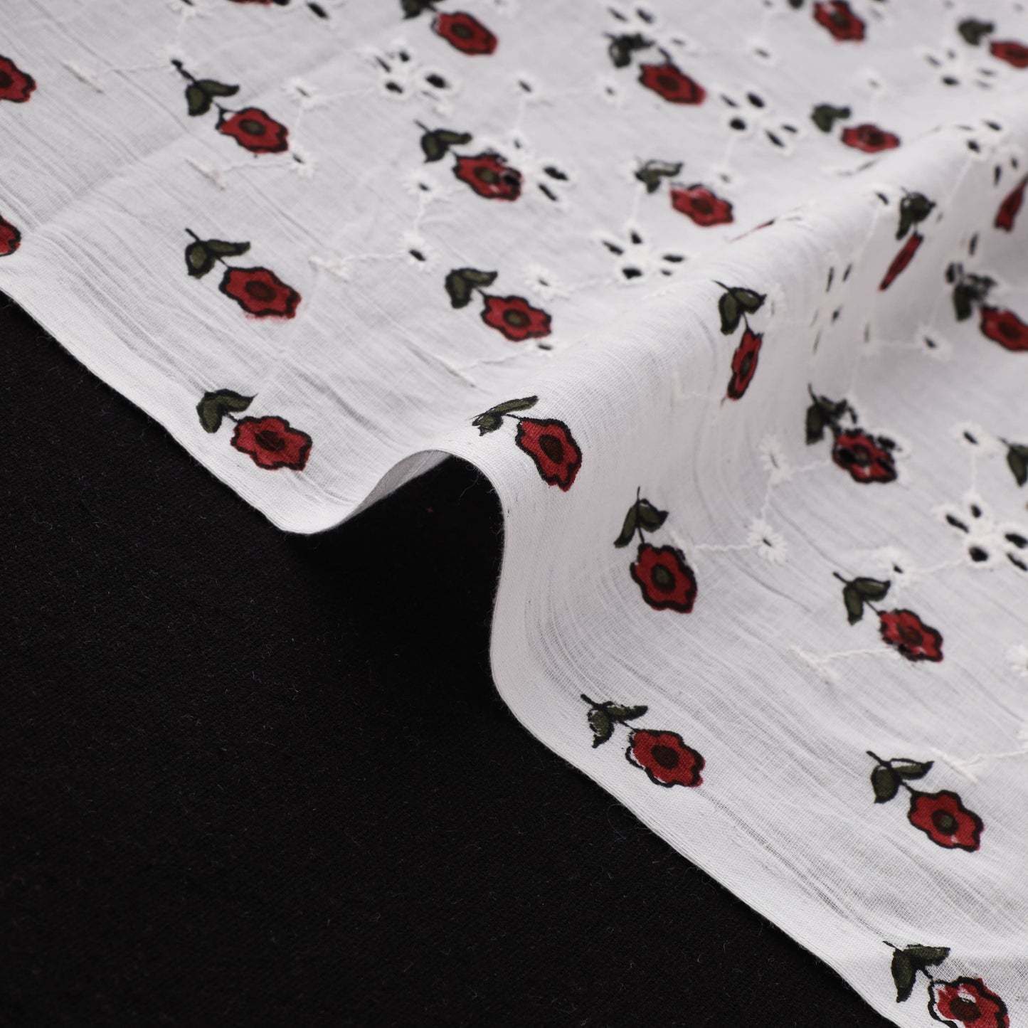 Sanganeri Hand Block Print Pure Cotton Floral Hakoba Fabric 03