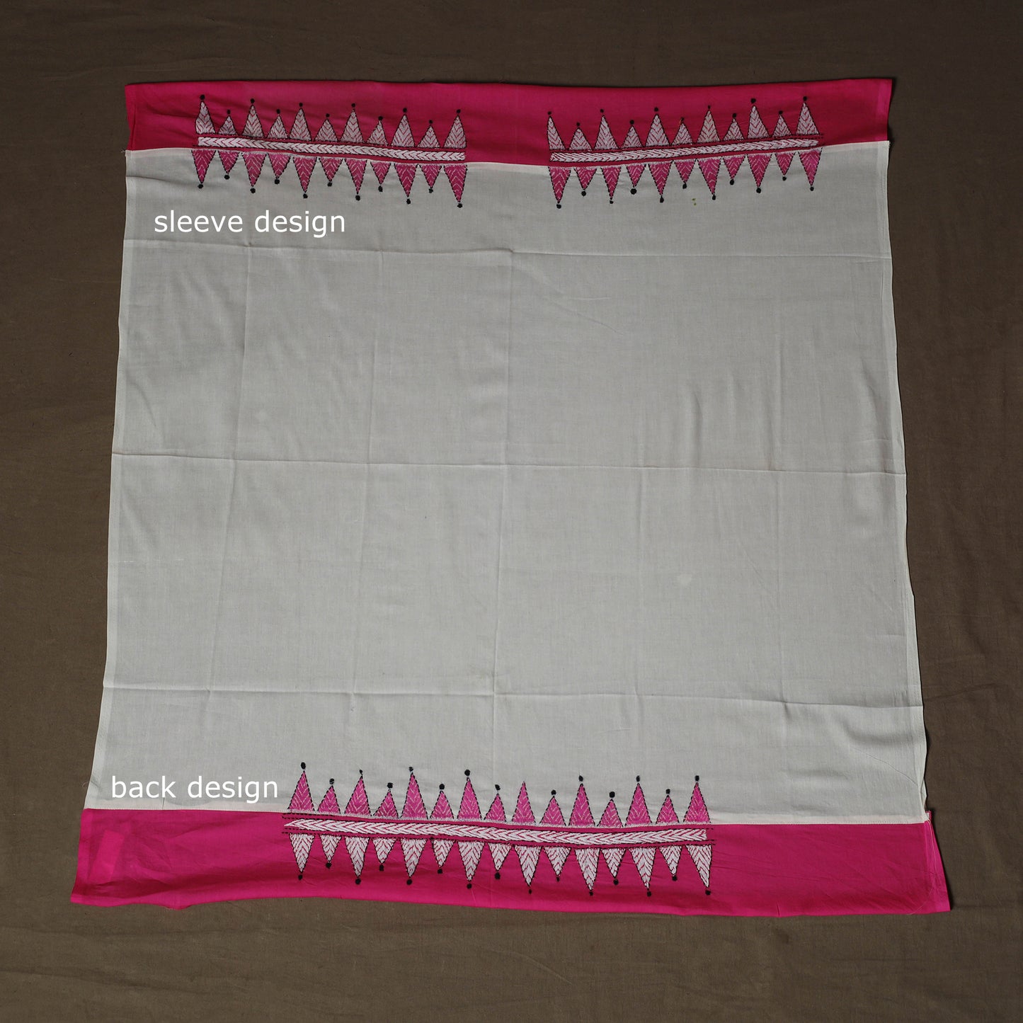 Bengal Kantha Hand Embroidered Cotton Blouse Piece 100