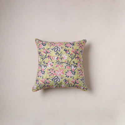 Sanganeri Floral Print Cushion Cover (16 x 16 in) 190