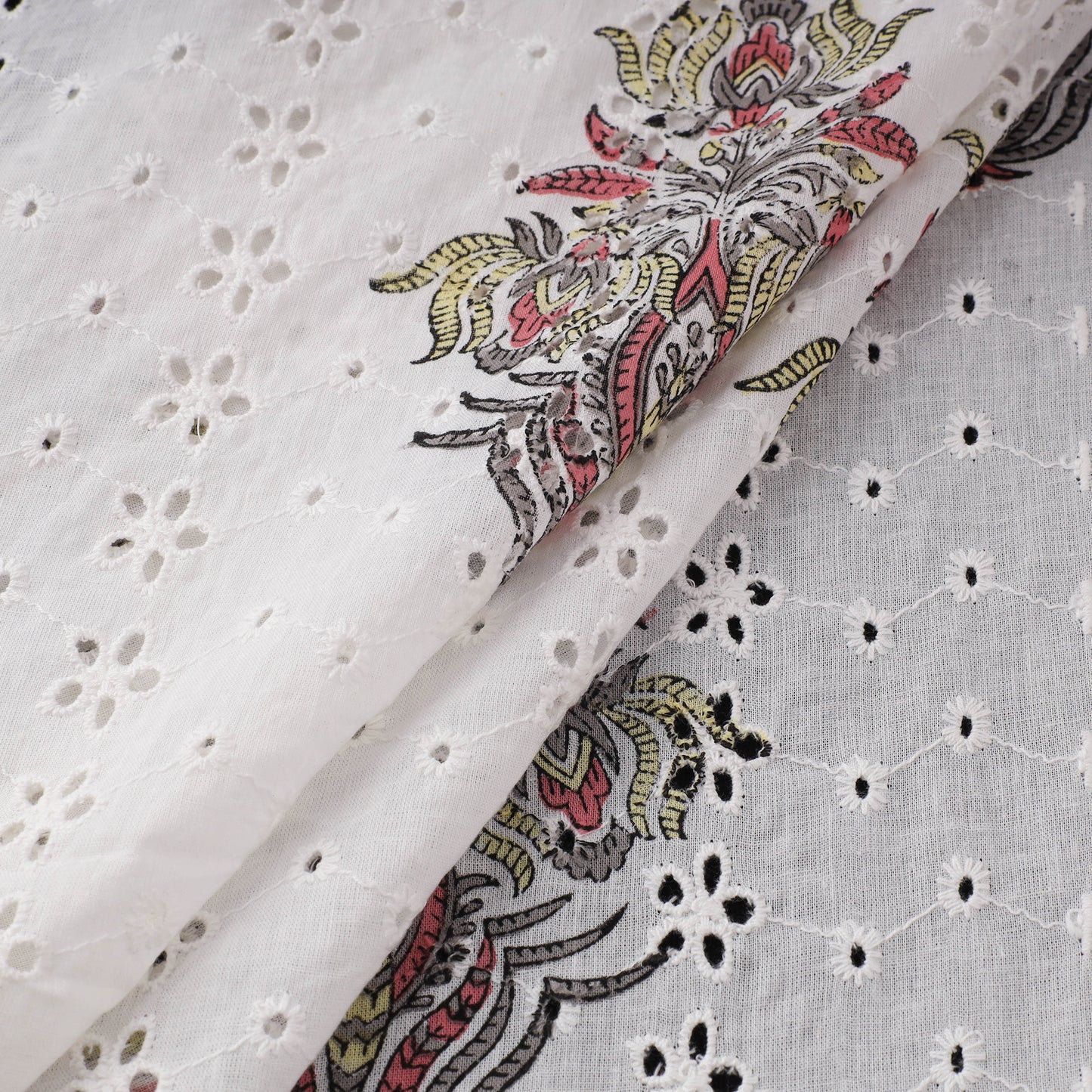 Sanganeri Hand Block Print Pure Cotton Floral Hakoba Fabric 04