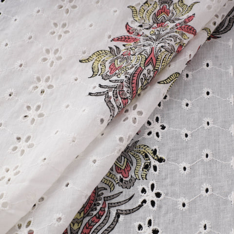 Sanganeri Hand Block Print Pure Cotton Floral Hakoba Fabric 04
