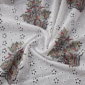 Sanganeri Hand Block Print Pure Cotton Floral Hakoba Fabric 04