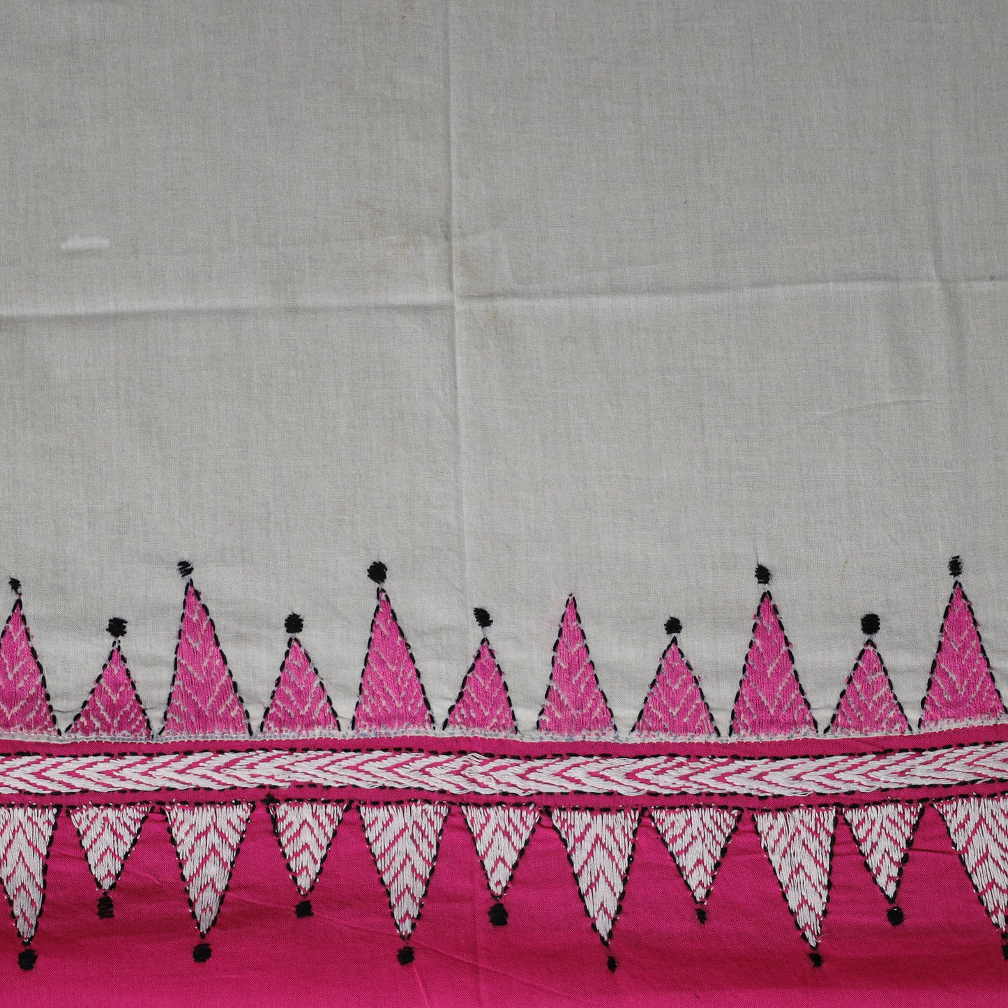 Bengal Kantha Hand Embroidered Cotton Blouse Piece 100
