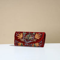 Authentic Kashmiri Crewel Embroidery Velvet Travel Wallet 54