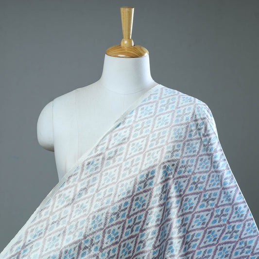 Multicolor - Pochampally Ikat Weave Handloom Pure Raw Silk Fabric 34