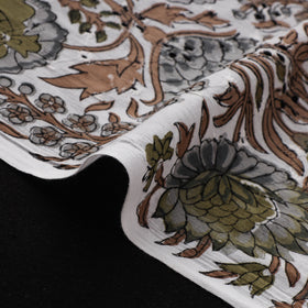 Sanganeri Hand Block Print Pure Cotton Floral Hakoba Fabric 05