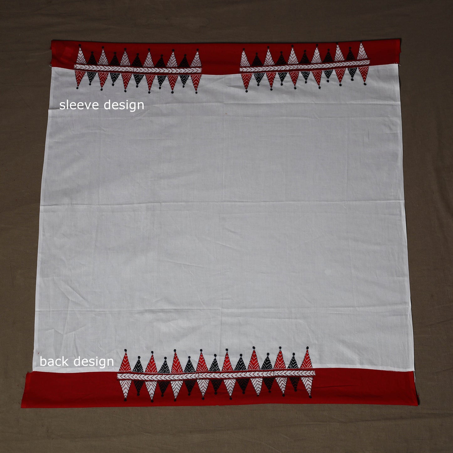 Bengal Kantha Hand Embroidered Cotton Blouse Piece 98