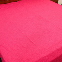 Pink - Pure Handloom Cotton Double Bed Cover from Bijnor 15