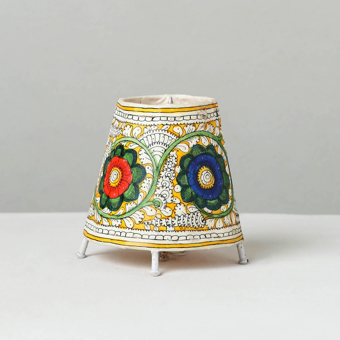 Handpainted Tholu Bommalata Leather Table Lamp (Small) 10