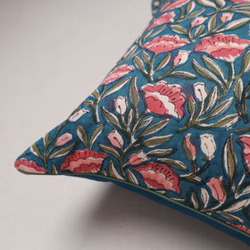 Sanganeri Floral Print Cushion Cover (16 x 16 in) 191