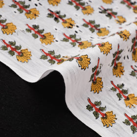 Sanganeri Hand Block Print Pure Cotton Floral Hakoba Fabric 06