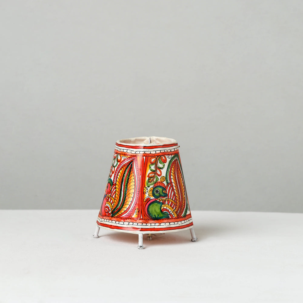 Handpainted Tholu Bommalata Leather Table Lamp (Small) 08