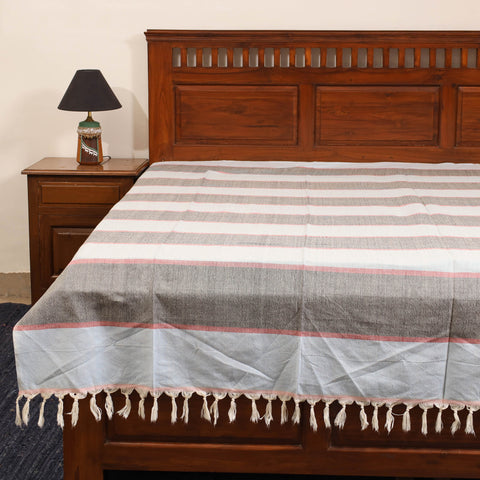 Grey - single handloom cotton bed sheet (90 x 60 in) 119