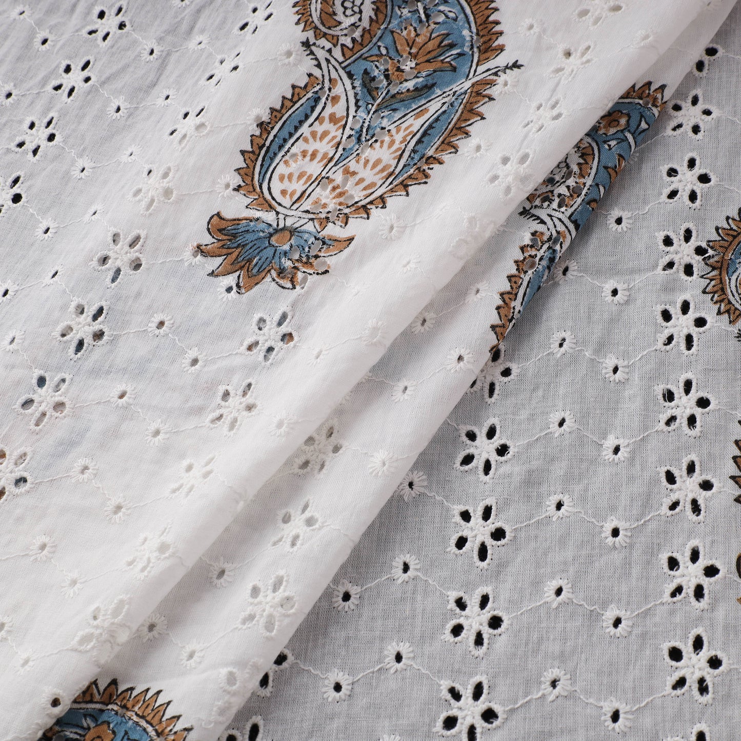 Sanganeri Hand Block Print Pure Cotton Floral Hakoba Fabric 07
