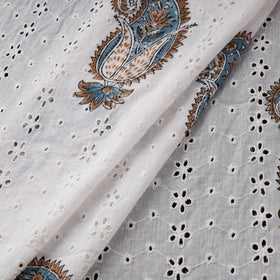 Sanganeri Hand Block Print Pure Cotton Floral Hakoba Fabric 07