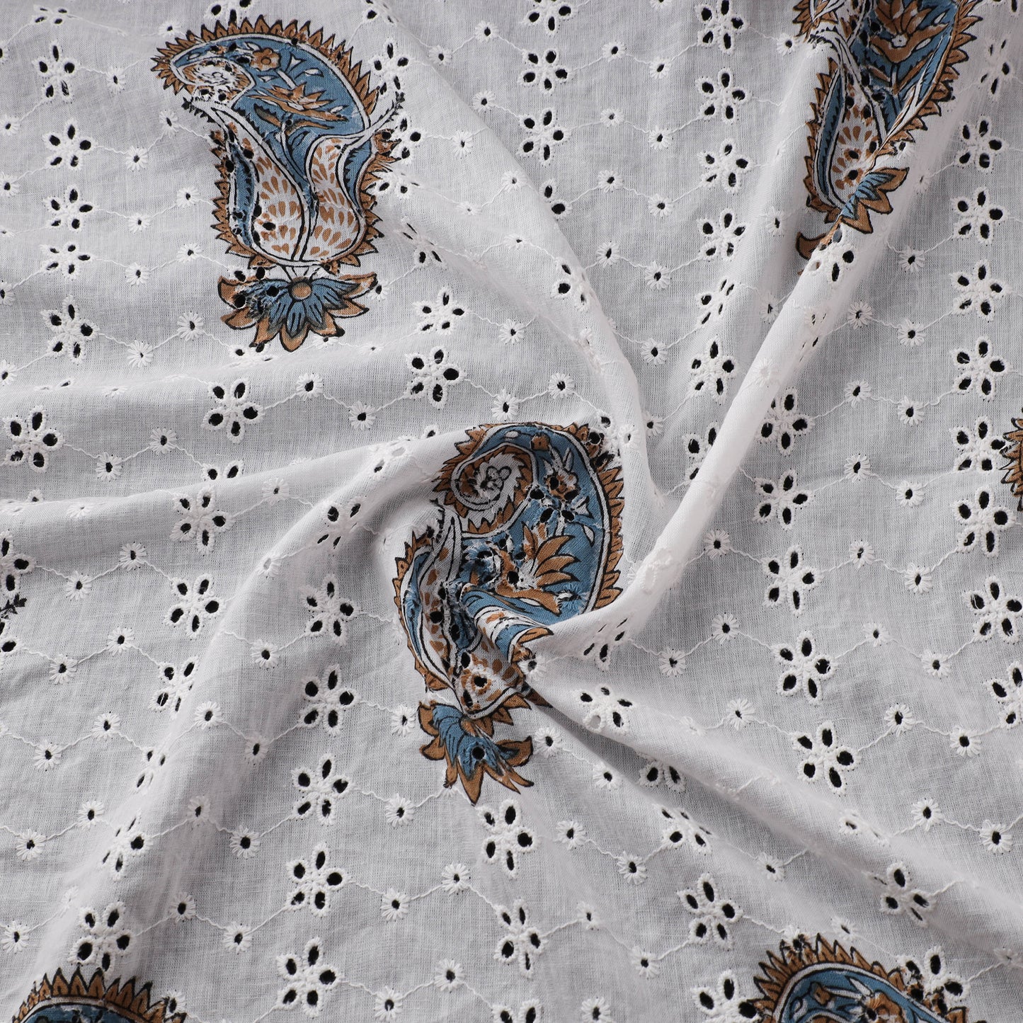 Sanganeri Hand Block Print Pure Cotton Floral Hakoba Fabric 07