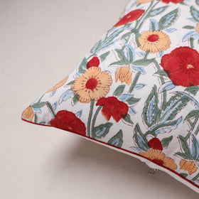 Sanganeri Floral Print Cushion Cover (16 x 16 in) 193