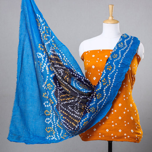 2pc Kutch Bandhani Tie-Dye Cotton Suit Material Set 68
