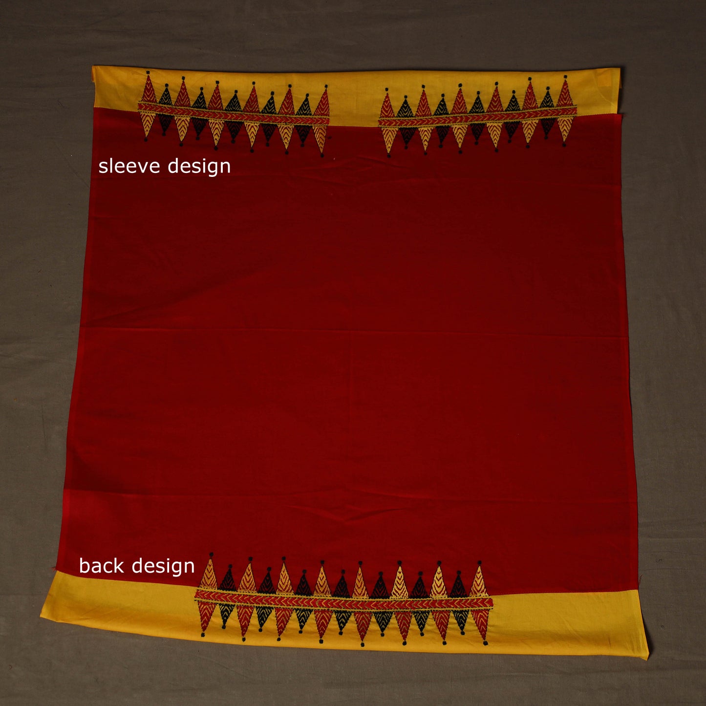 Bengal Kantha Hand Embroidered Cotton Blouse Piece 95