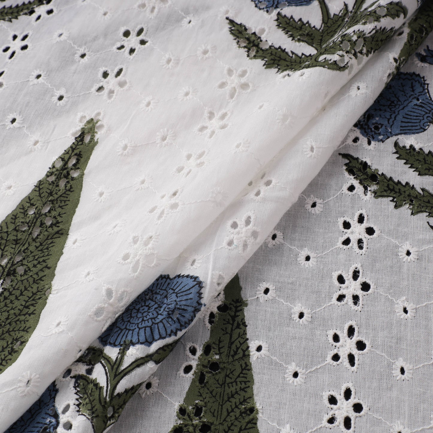 Sanganeri Hand Block Print Pure Cotton Floral Hakoba Fabric 08