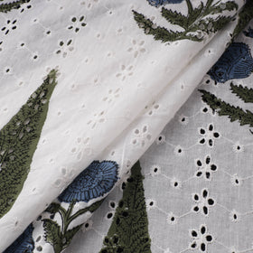 Sanganeri Hand Block Print Pure Cotton Floral Hakoba Fabric 08