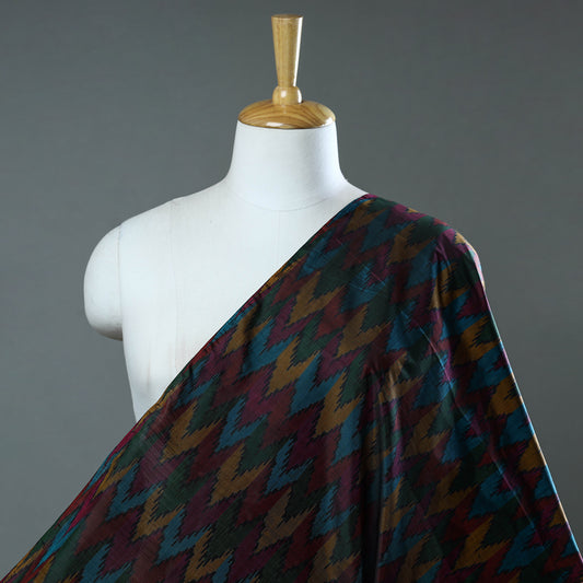 Multicolor - Pochampally Ikat Weave Handloom Pure Mulberry Silk Fabric 43