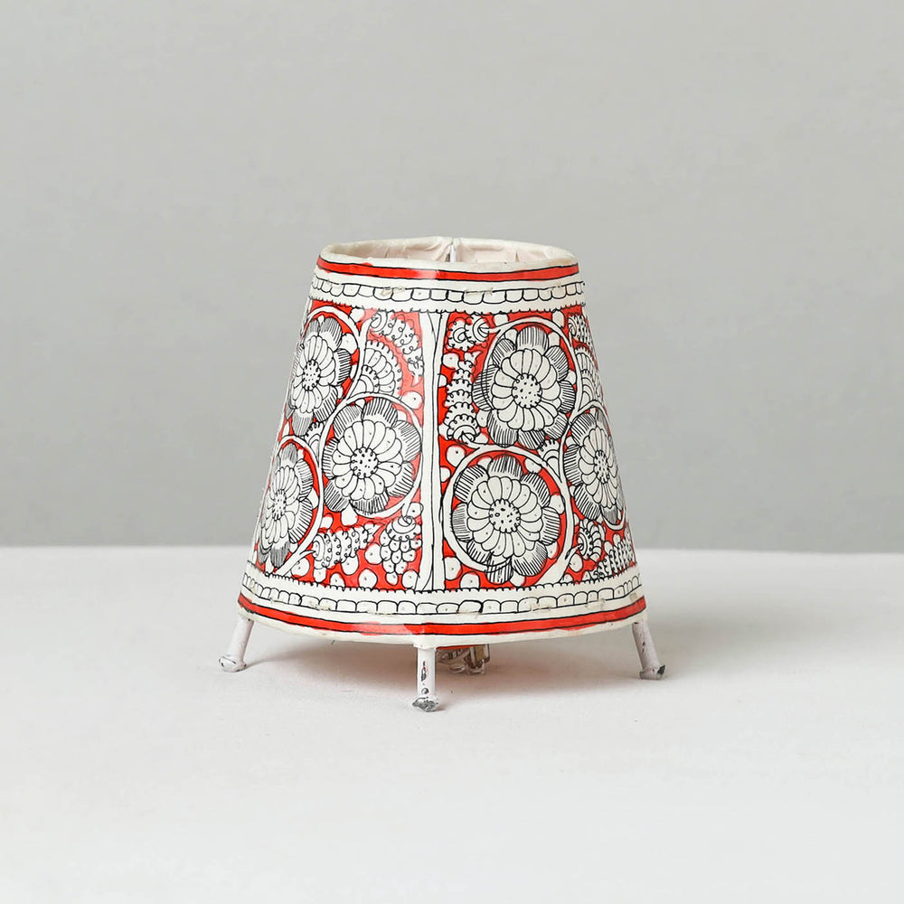 Handpainted Tholu Bommalata Leather Table Lamp (Small) 12