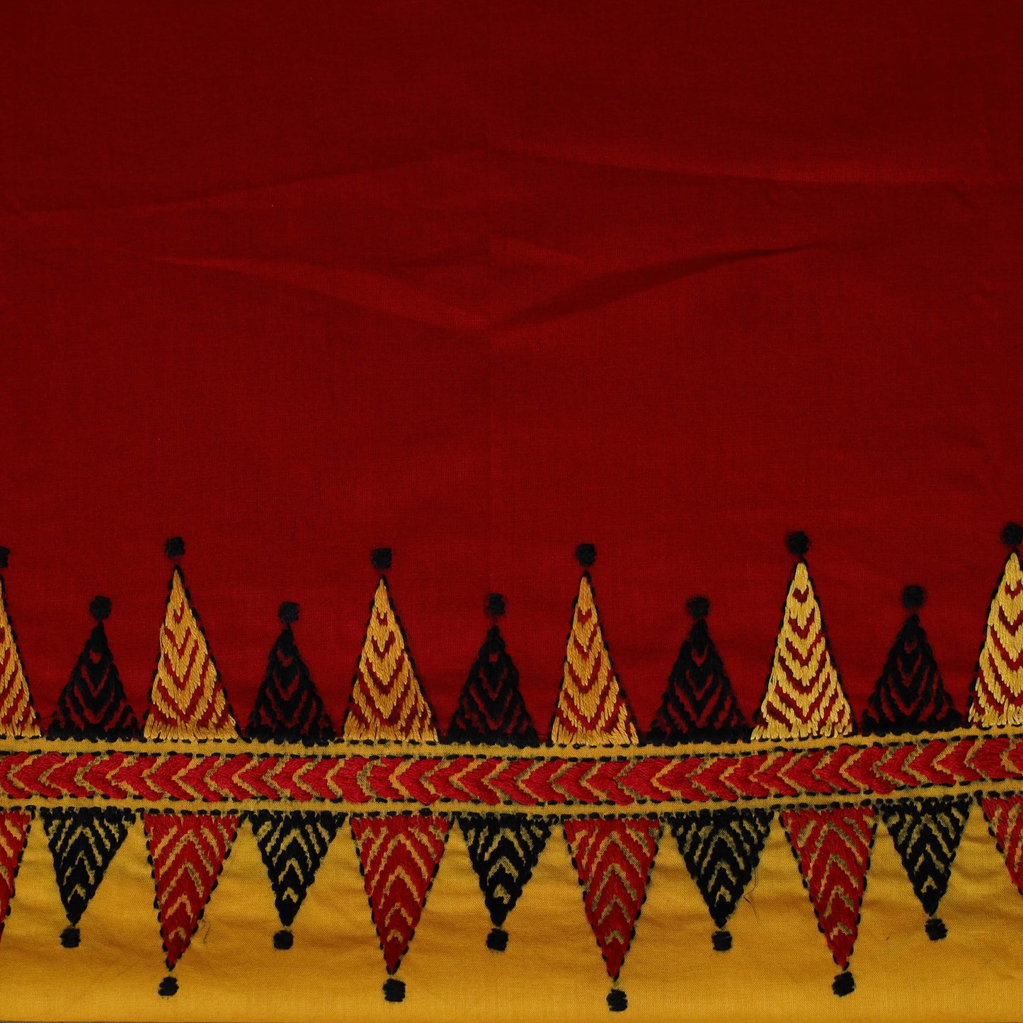 Bengal Kantha Hand Embroidered Cotton Blouse Piece 95
